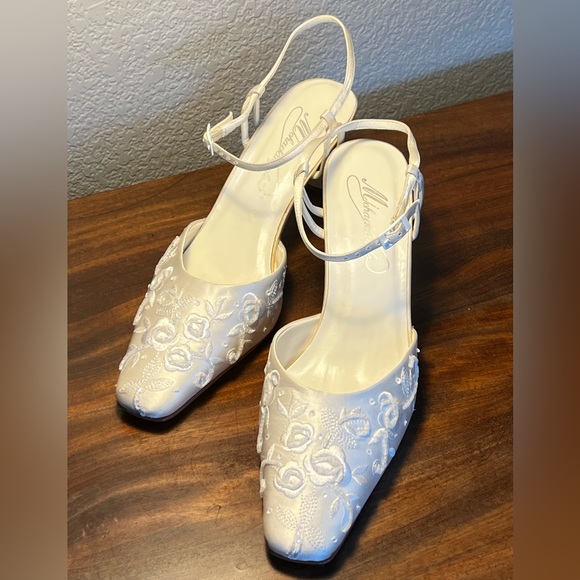 Women’s Embroidery and Beaded Heels - Picture 1 of 10